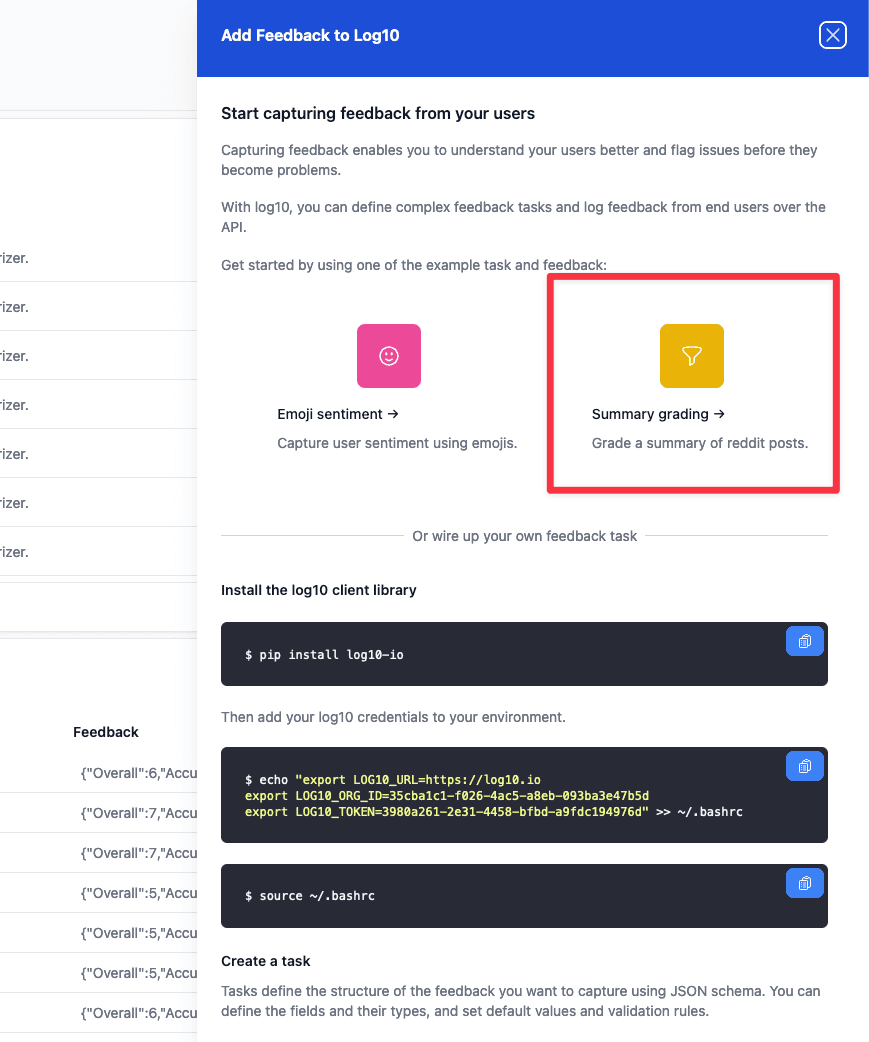 Summary onboarding task